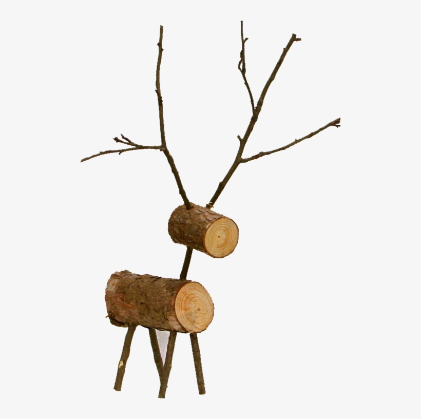 Log Reindeer1 - Mini Wooden Christmas Reindeer, transparent png download