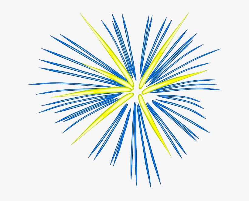 Imagem Vetorial Gratis - Blue And Yellow Fireworks, transparent png download