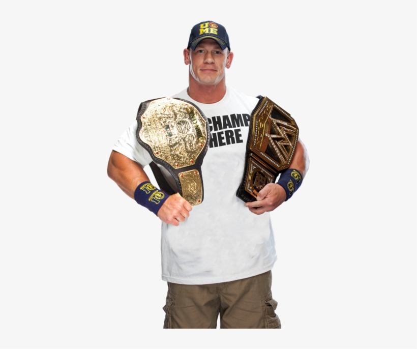 John Cena With 3 Belts, transparent png download