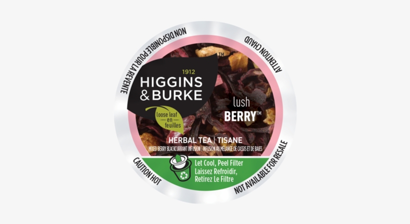 Higgins & Burke - Higgins & Burke Lush Berry Herbal Tea K-cups -, transparent png download