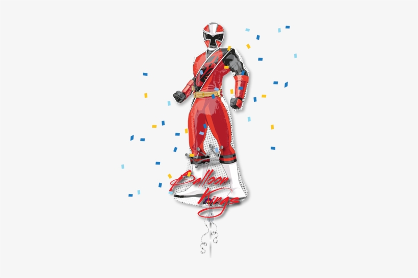 Red Power Ranger - Power Rangers Supershape Foil Balloon, transparent png download