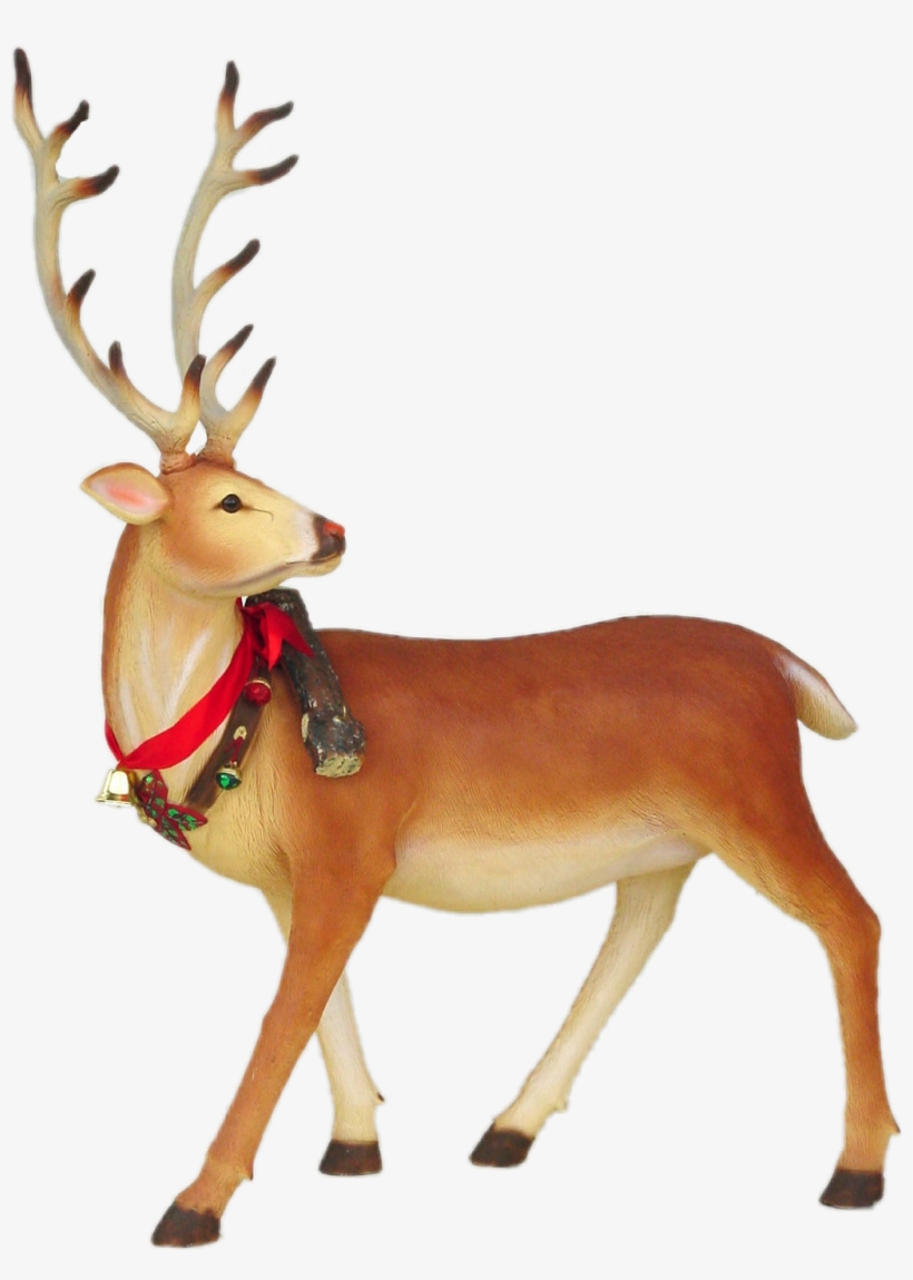 Report Abuse - Reindeer Long Horn Life Size Statue Christmas Decor, transparent png download