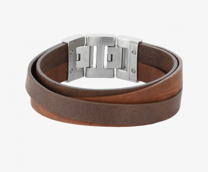 Cross Roads Brown/cognac 20mm - Dacaya Cross Roads Bruin/cognac - Leren Herenarmband, transparent png download