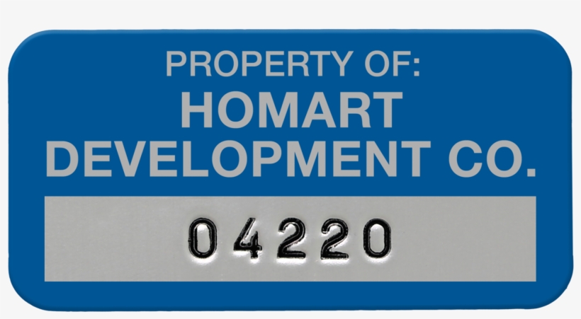 Setonguard® Custom Debossed Asset Tags - Property Of Label, transparent png download