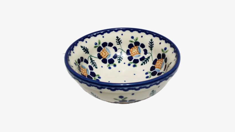 Cereal/soup Bowl In Blue Daisy Pattern - Blue And White Porcelain, transparent png download