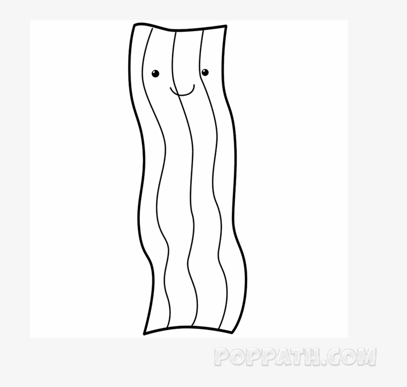 Erase All Previous Guidelines, And Color In Your Happy - Bacon How To Draw, transparent png download