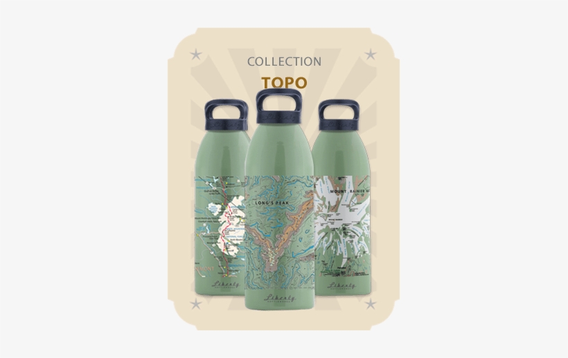 Liberty Bottle Works Reusable Water Bottles - Liberty Bottle Works 24404113 Topo Mt. Rainier 24 Oz., transparent png download