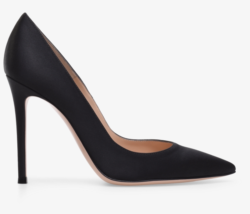 Gianvito Rossi Black Satin Pumps, transparent png download