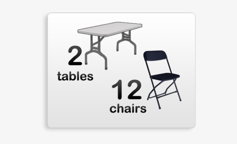 2 Tables 12 Chairs Package - Folding Chair, transparent png download