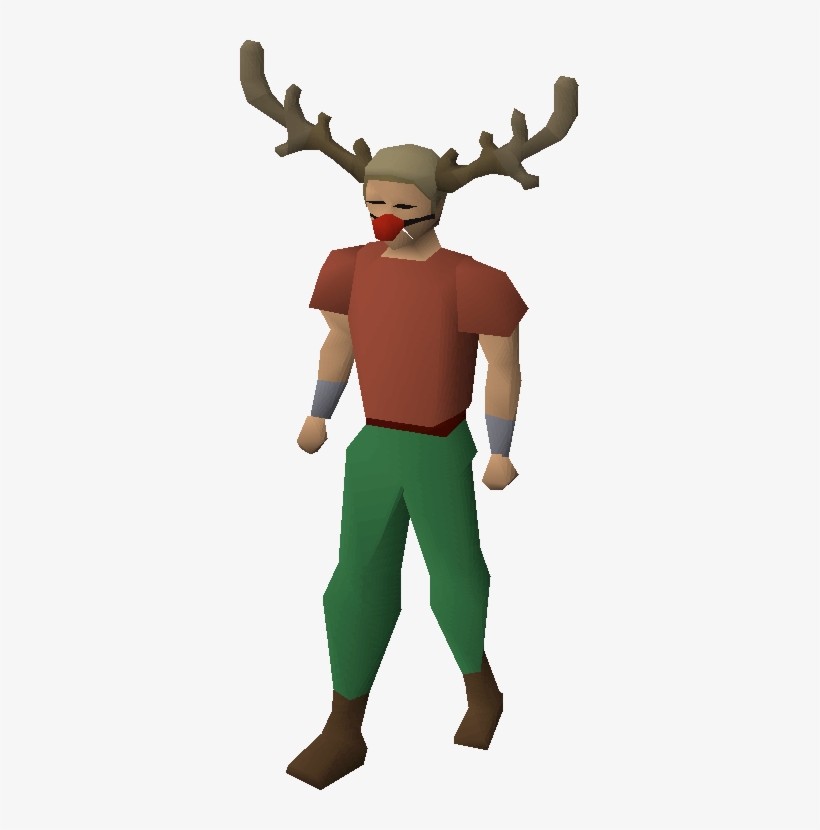 Reindeer Hat Equipped - Reindeer Wearing A Hat, transparent png download
