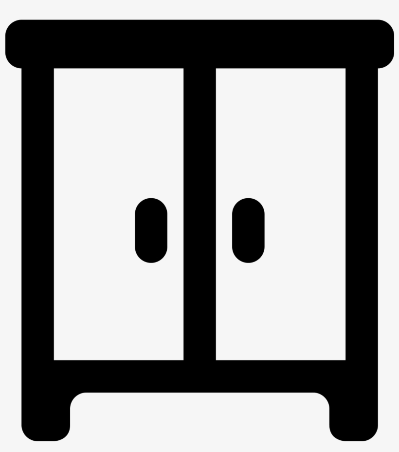 This Icon Is Square In Shape With Two Doors On Front - Wardrobe Icon Png, transparent png download