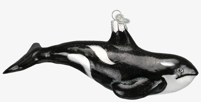 Click - Old World Christmas Orca Whale Glass Ornament, transparent png download