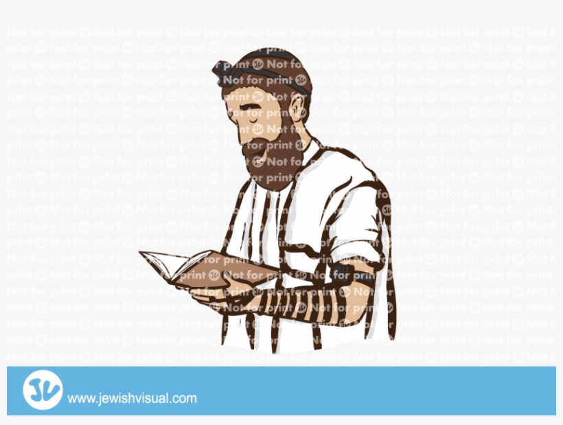 Man Praying With Tallit And Tefillin - איש מתפלל עם טלית, transparent png download
