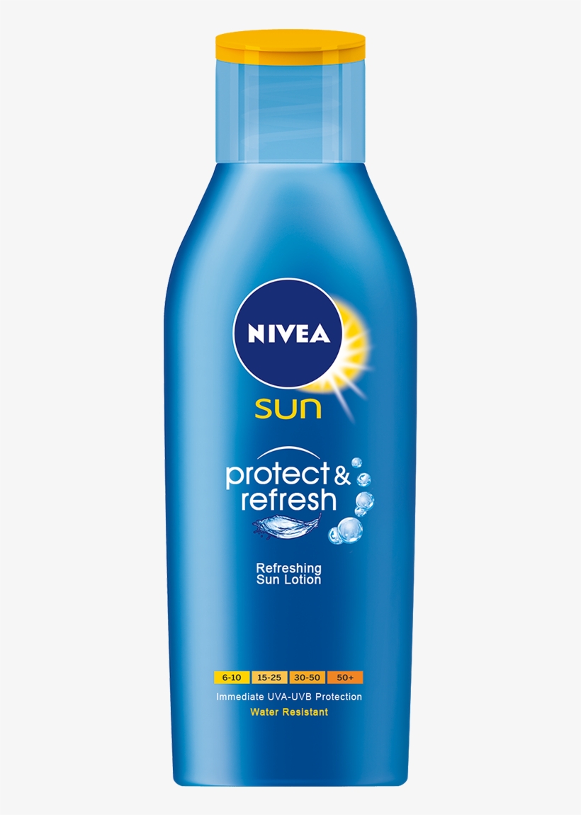 And Has A Pleasurable Cooling Effect That Leaves Your - Nivea Sun Protect And Refresh, transparent png download