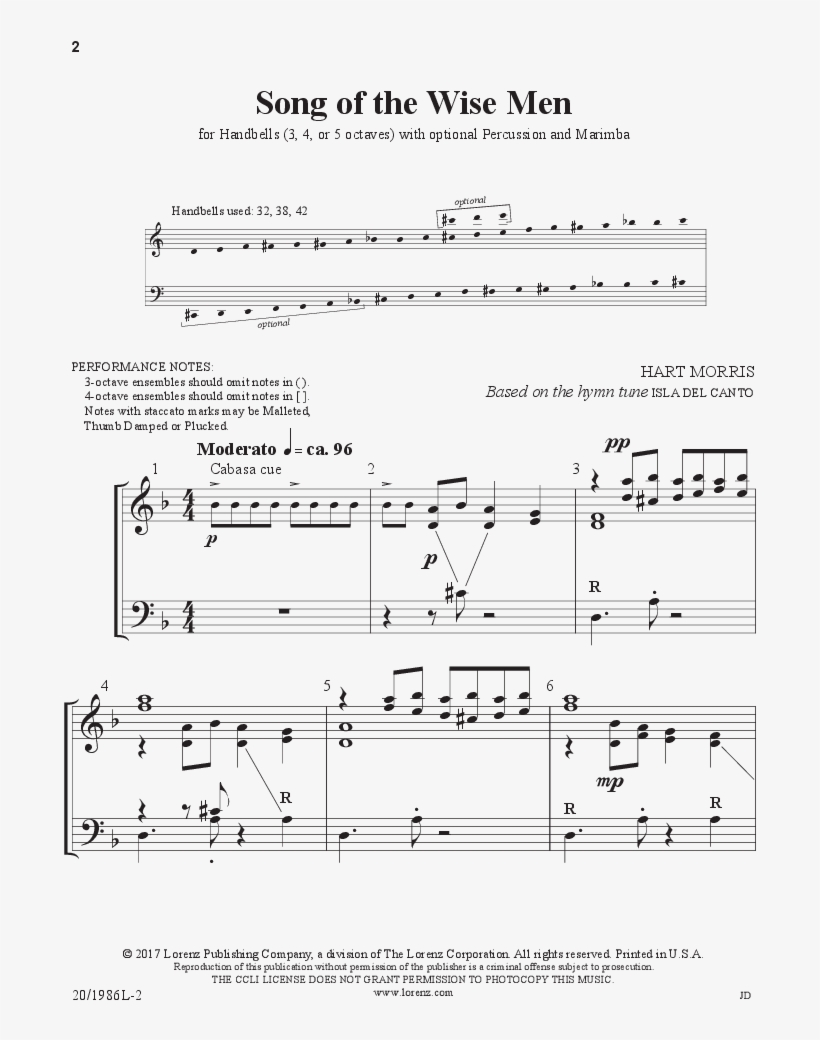 Song Of The Wise Men Thumbnail - Sheet Music, transparent png download