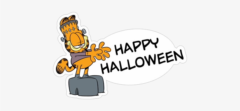 Happy Halloween Sticker - Garfield, transparent png download
