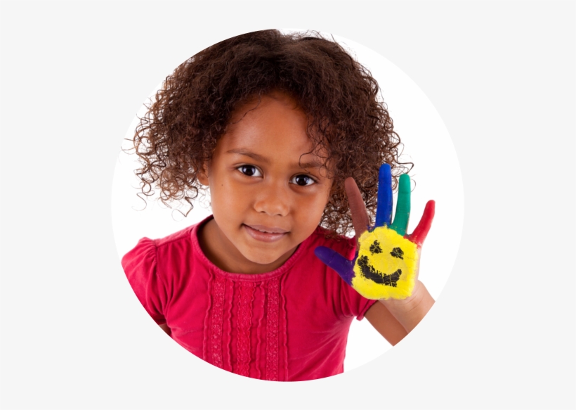 A Black American Child Showing Her Painted Palm - African American Children Png, transparent png download