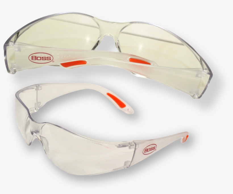 Boss® Wrap Around Safety Glasses Side Shields Clear - Boss Clear Wrap Around Lens Safety Glasses W/ Side, transparent png download
