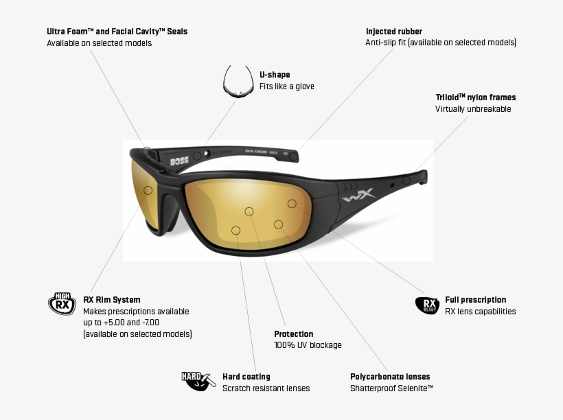 Wiley X Wx Boss Prescription Sunglasses In Black, transparent png download