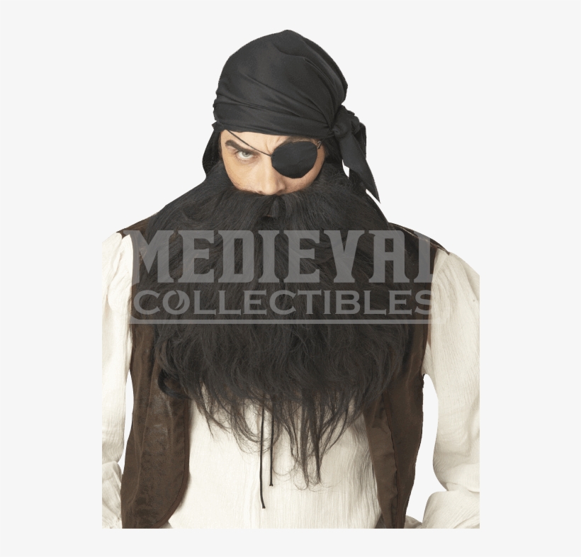 Black Pirate Beard And Moustache - Costume, transparent png download
