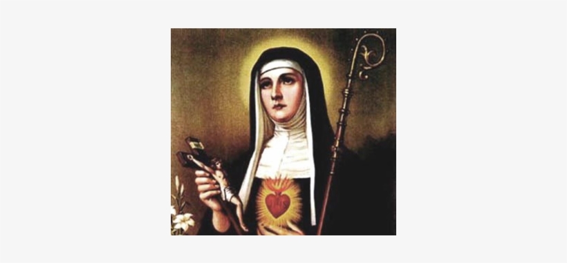 Devotion To The Scared Heart Of Jesus - Saint Gertrude Miguel Cabrera, transparent png download