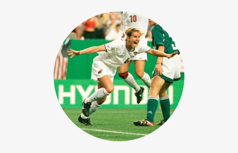Her Pk In The World Cup Final Made Brandi Chastain - Soccer Goal Run Celebration, transparent png download