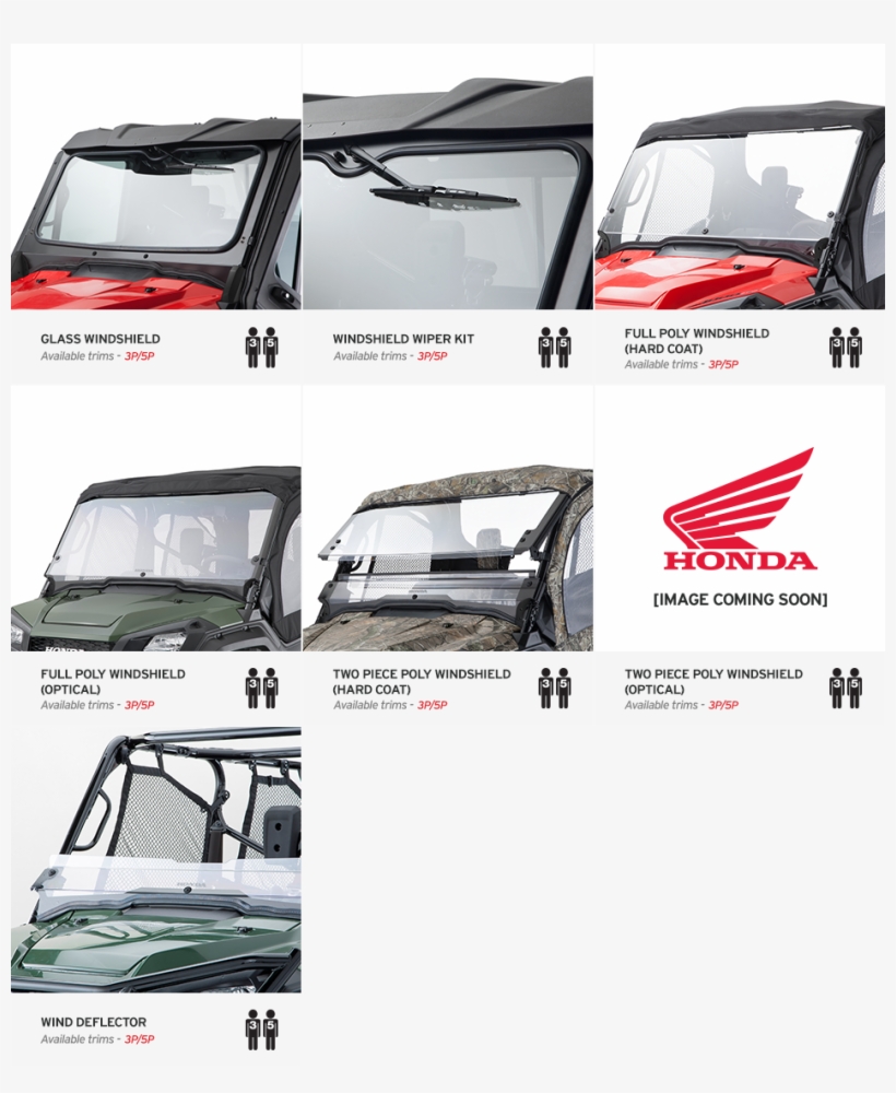 2016 Honda Pioneer 1000 Optional Windshields & Windscreens - Honda 0sr73-hl4-200b Wind Deflector, transparent png download