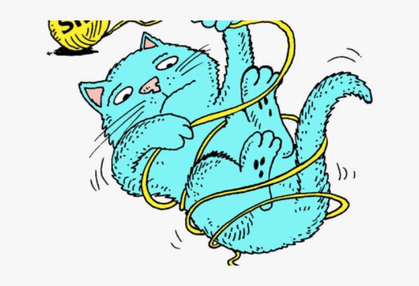 Cat Clipart Yarn - Cat Tangled In Yarn, transparent png download