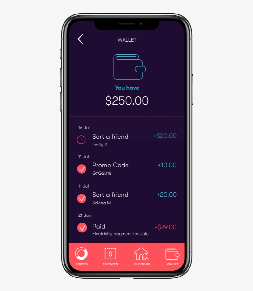 Wallet Mock 2 Transactions - Wallet, transparent png download