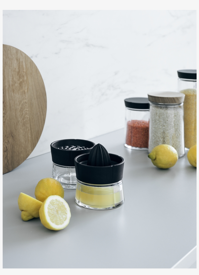 Grand Cru Grater W/glass Jar - Grand Cru Lemon Squeezer, Black, transparent png download