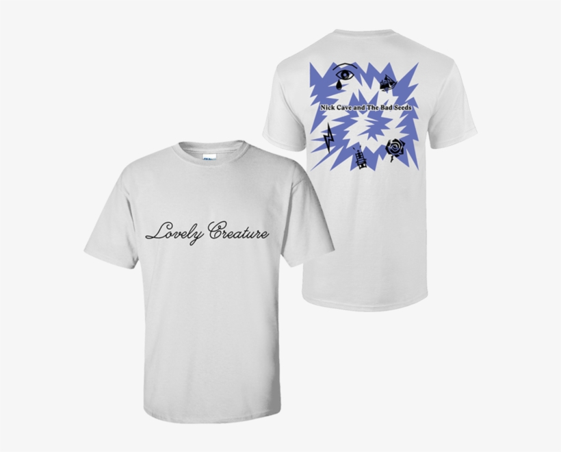 Blue Lovely Creature White T-shirt - Shirt, transparent png download