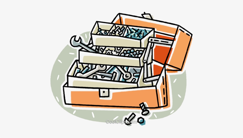 Toolbox With Nuts And Bolts Royalty Free Vector Clip, transparent png download