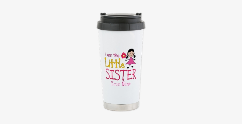 Little Sister Stick Figure Girl Stainless Steel Tr - Cafepress Travel Mugs, transparent png download