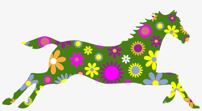 Horse Head Mask Floral Ornament Flower Drawing, transparent png download