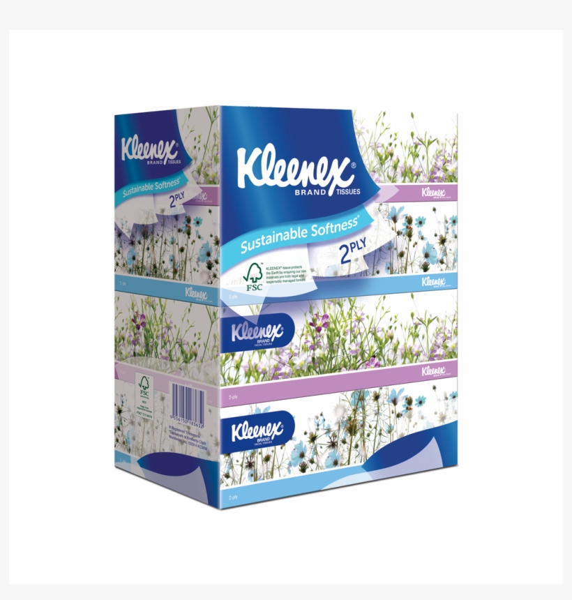 Kleenex 2-ply Soft Box Facial Tissue (180's - 4 Ply Box Tissue Singapore, transparent png download