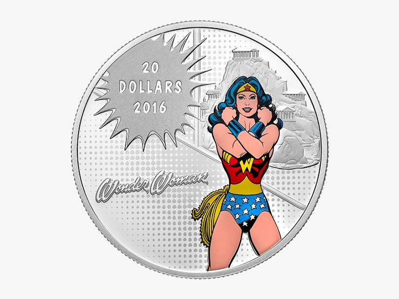 Pure Silver Coloured Coin Dc Comicstm Originals - Wonder Woman Silver Coin, transparent png download