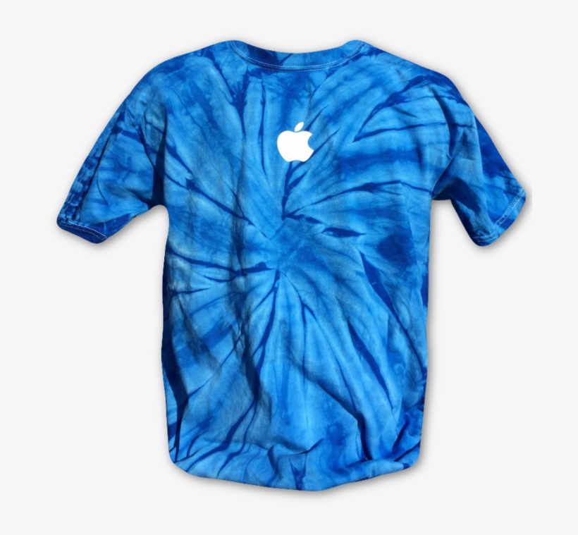 Blue Tie Dye Apple T Shirt - Tie-dye, transparent png download