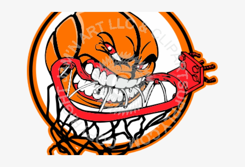 Basketball Eating Cliparts - Basketball Biting Net, transparent png download