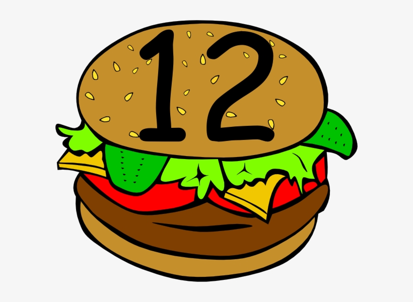 Number 12 Clip Art - Hamburger Clipart, transparent png download