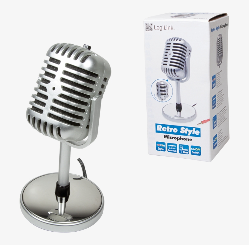 Retro Style Microphone - Logilink Hs0036, transparent png download