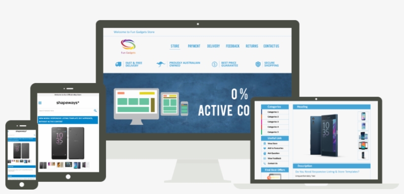 Responsive Ebay Store & Listing Templates - Computer Icon, transparent png download