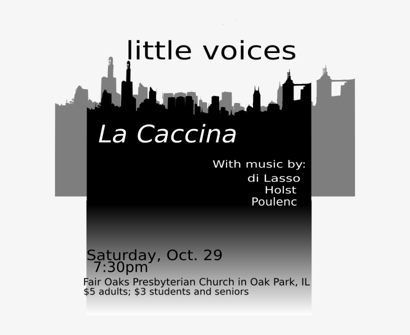 Little Voices Concert Program Clip Art - City Skyline Silhouette, transparent png download