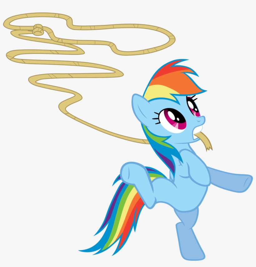 Cthulhuandyou, Lasso, Mouth Hold, Rainbow Dash, Rope, - Rainbow Dash, transparent png download