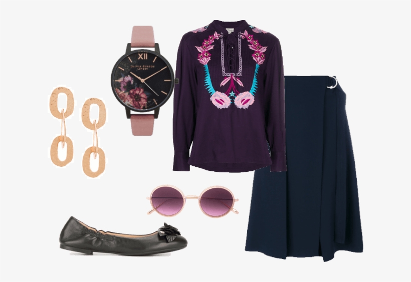 Constance Hatchaway's Stretching Portrait Disneybound - Olivia Burton After Dark Floral Matte Black Dial, Rose, transparent png download