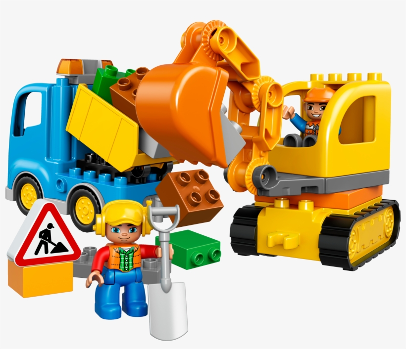 Truck And Tracked Excavator - Lego 10812 Truck & Tracked Excavator, transparent png download