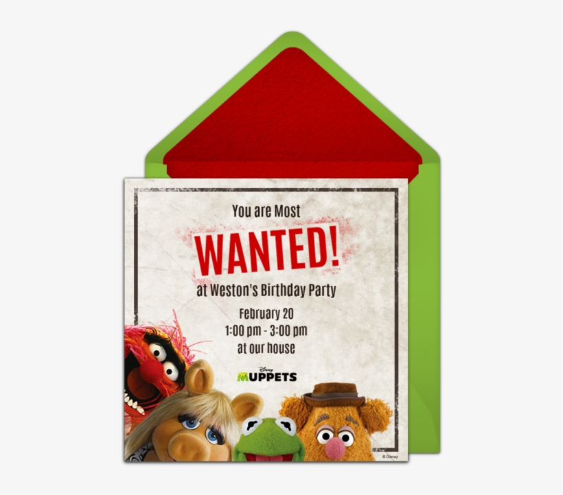 Muppets Most Wanted Online Invitation - Muppets Fozzy Bear Birthday Card, transparent png download
