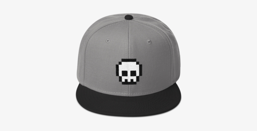 Pixel Skull Snapback Hat - Baseball Cap, transparent png download