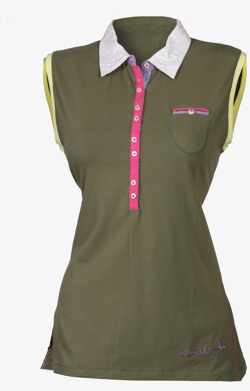 Ladies Sleeve Less Polo Shirt - Polo Shirt, transparent png download