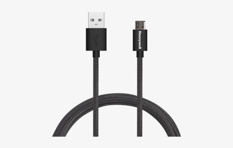 Usb To Micro Usb Cable - Black Cotton Wire Usb Cable, transparent png download