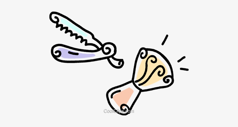 Straight Razor And Brush Royalty Free Vector Clip Art, transparent png download